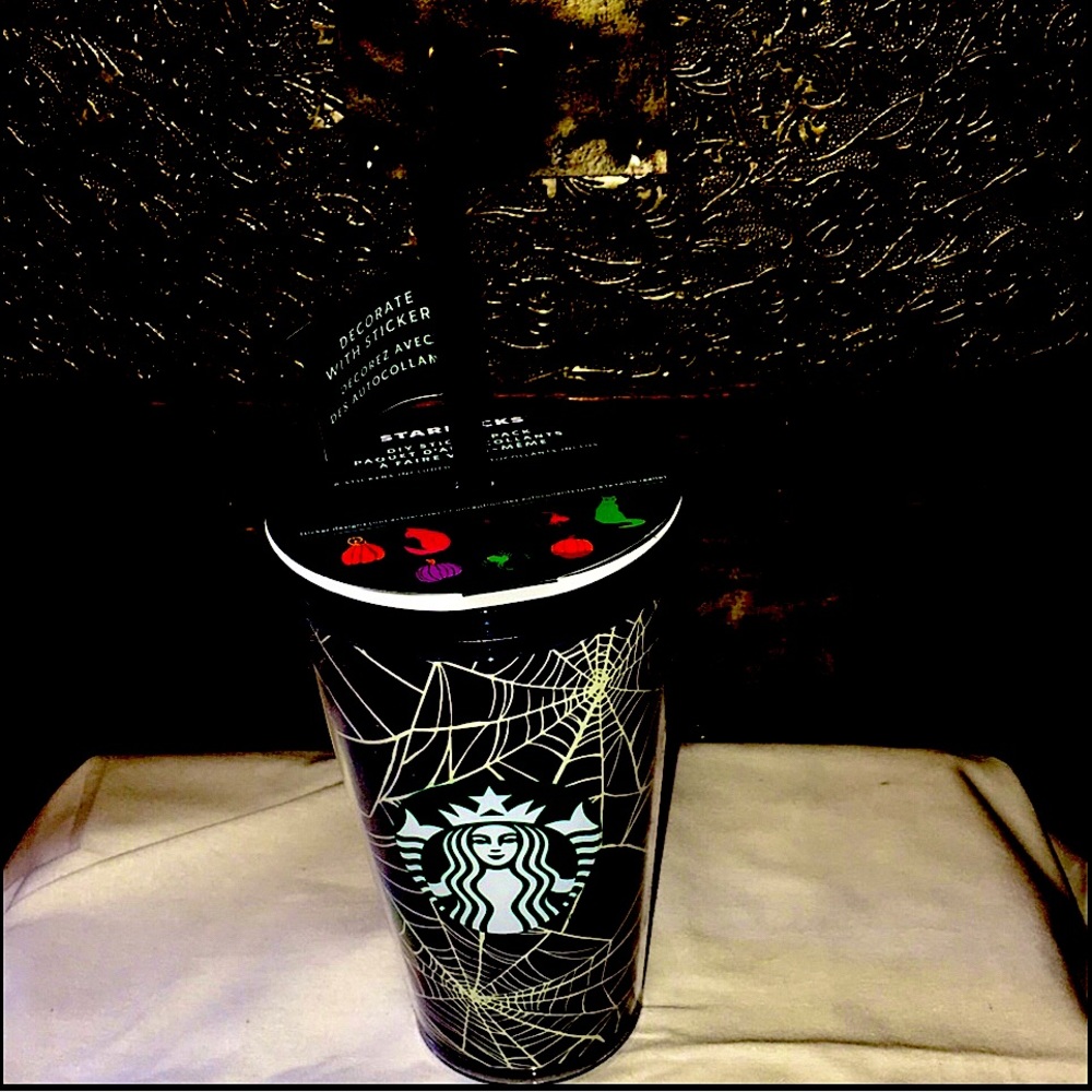 Starbucks 2021 NWT Glow In-The-Dark 16 oz Tumbler with 8 Stickers